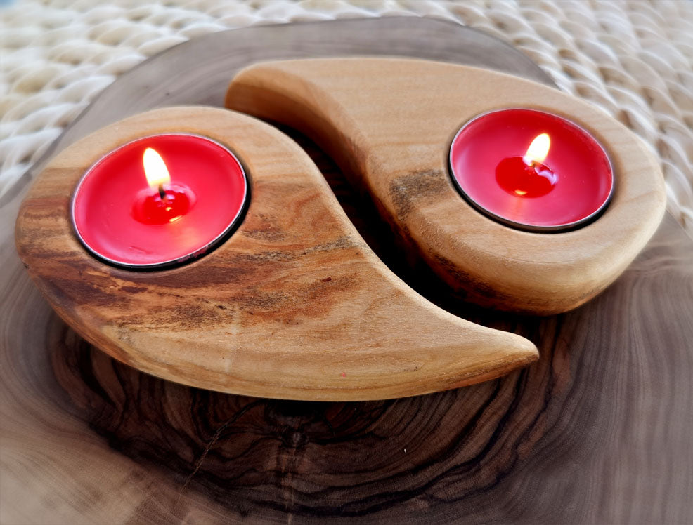 Fa Mécsestartó Cseresznyefából