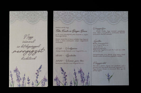 Papír Esküvői Meghívó Kinyitható Karola és Barna