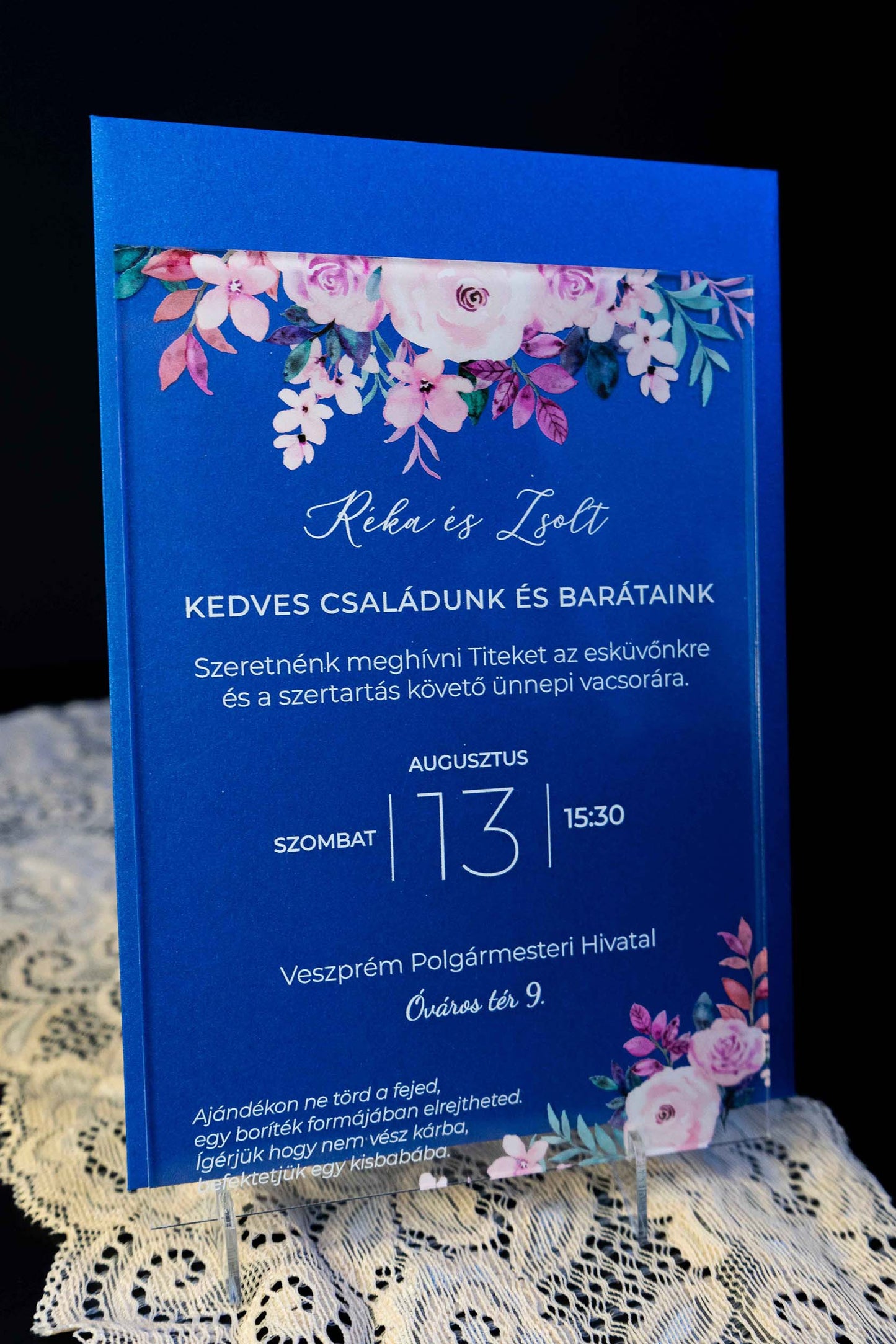 Plexi Esküvői Meghívó Réka és Zsolt