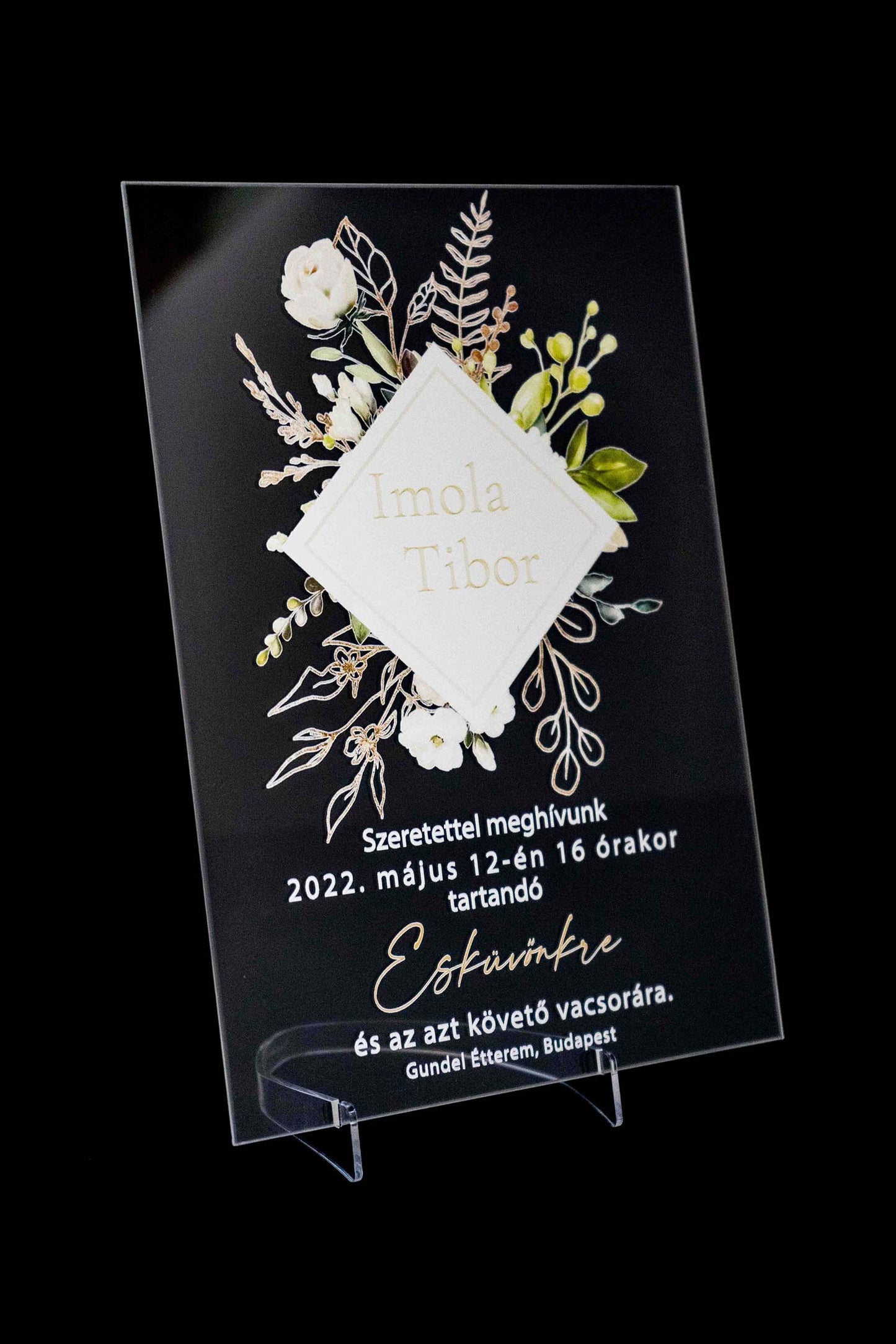 Plexi Esküvői Meghívó Imola és Tibor