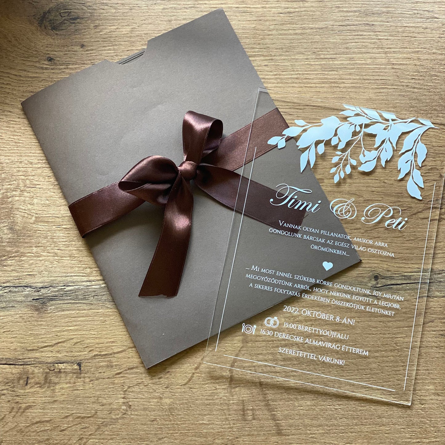 Plexi Esküvői Meghívó Timi és Peti